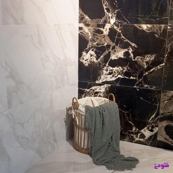 سرامیک مشکی با رگه سفید