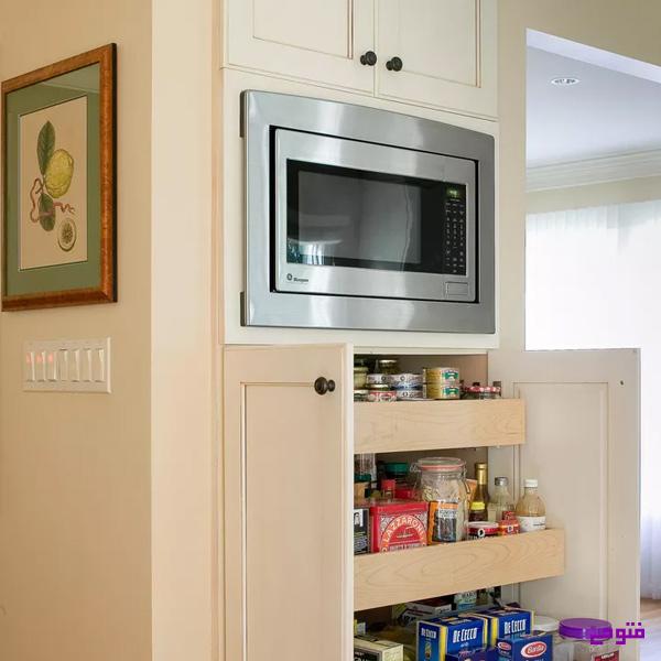 مایکروویو را پشت درب کابینت مخفی کنید