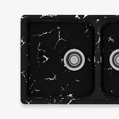 سینک گرانیتی پرین اکونومی مشکی رگه نقره ای PR109 دراکو