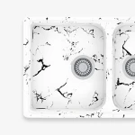 سینک گرانیتی پرین اکونومی سفید رگه مشکی PR103 دراکو