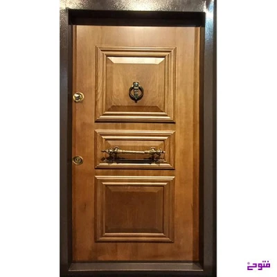 درب ضد سرقت سه قاب برجسته قهوه‌ای آنیل