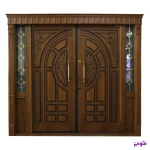 درب ضد سرقت لابی دو لنگه مساوی دو طرف شیشه 4025 کیپ در