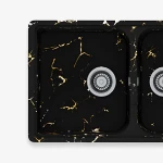 سینک گرانیتی پرین اکونومی مشکی رگه طلایی PR106 دراکو