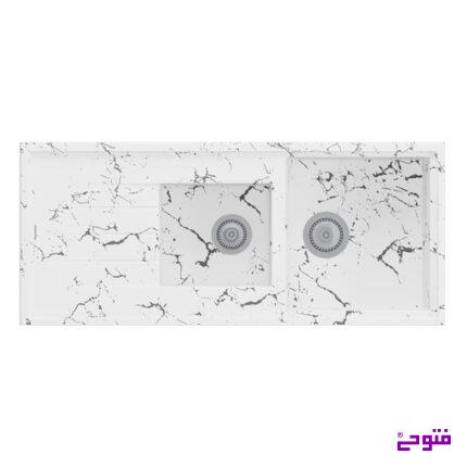 سینک گرانیتی آرتمیس اکونومی سفید رگه مشکی دراکو