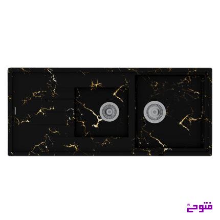 سینک گرانیتی آرتمیس اکونومی مشکی رگه طلایی دراکو