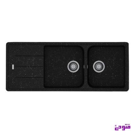 سینک گرانیتی الگانت شاین مشکی رگه خاکستری دراکو
