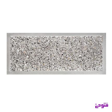 موزاییک آنتیک 70*30 واش بتن سنگ رودخانه ای زمینه سفید