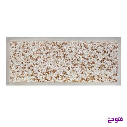 موزاییک آنتیک 70*30 واش بتن سنگ سفید و قرمز زمینه طوسی