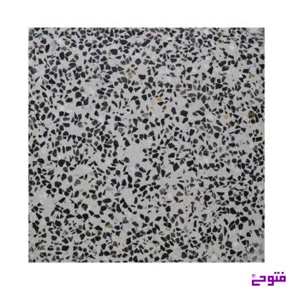 موزاییک صنعتی 3*40*40 پرسی سنگ مشکی زمیه طوسی